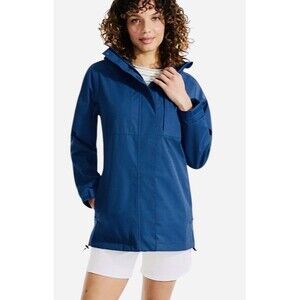 Lands' End Women's Waterproof Windproof Raincoat Small (6/8) Dk Cobalt Blue